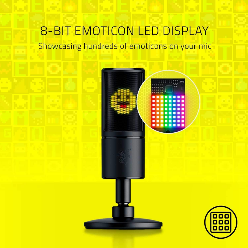 Razer Seiren Emote Streaming Microphone 8-Bit Emoticon LED Display