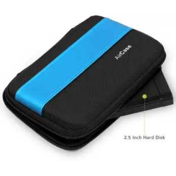 AirCase External Hard Drive Case for 2.5-Inch Hard Drive Black Blue AirCase External Hard Drive Case for 2.5-Inch Hard Drive Black Blue