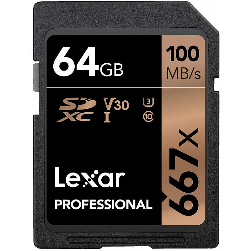 Lexar Professional 667X 64GB SDXC UHS-I/U3 Card 