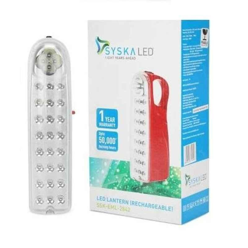 Syska EML-2842 Emergency Rechargeable Light -Lantern 4W (White)