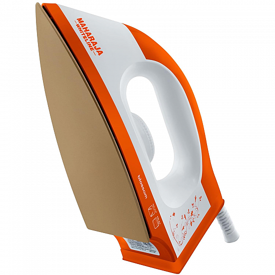 Maharaja Whiteline Blossom DI-114 1000-Watt Dry Iron (Saffron/White)