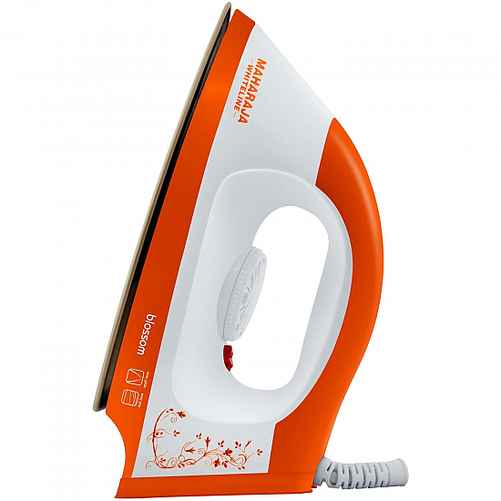 Maharaja Whiteline Blossom DI-114 1000-Watt Dry Iron (Saffron/White)