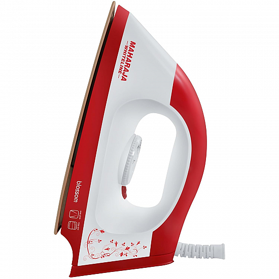 Maharaja Whiteline Plastic Blossom Di- 113 1000-Watt Dry Iron, Standard, Red