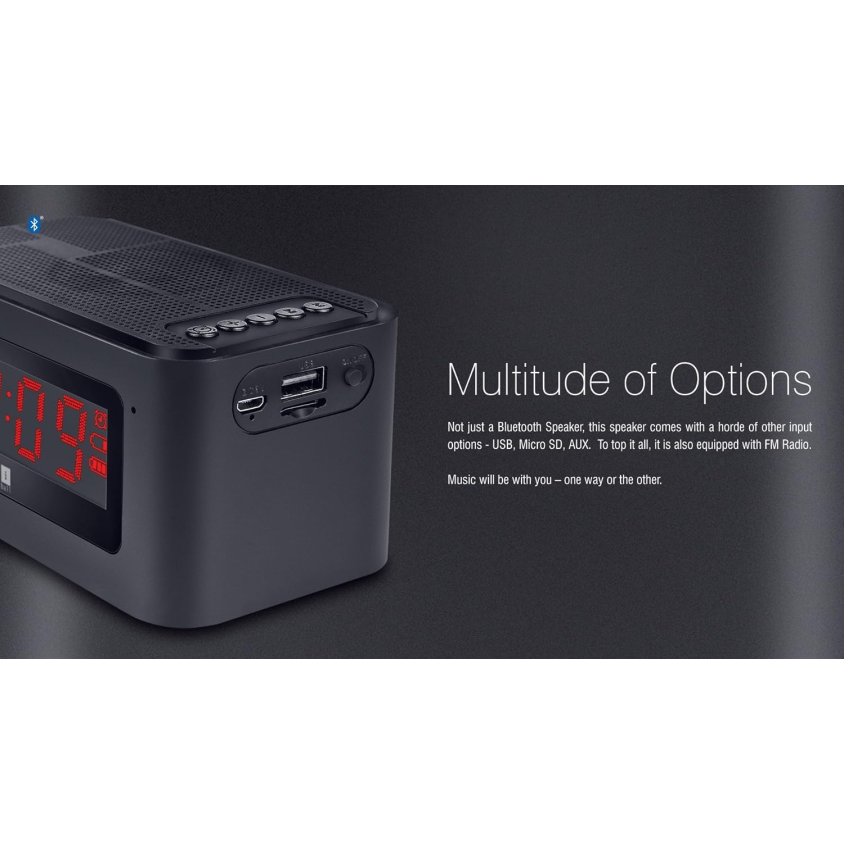 iBall Sound Clock Bluetooth Portable Speaker with Digital Clock and Alarm