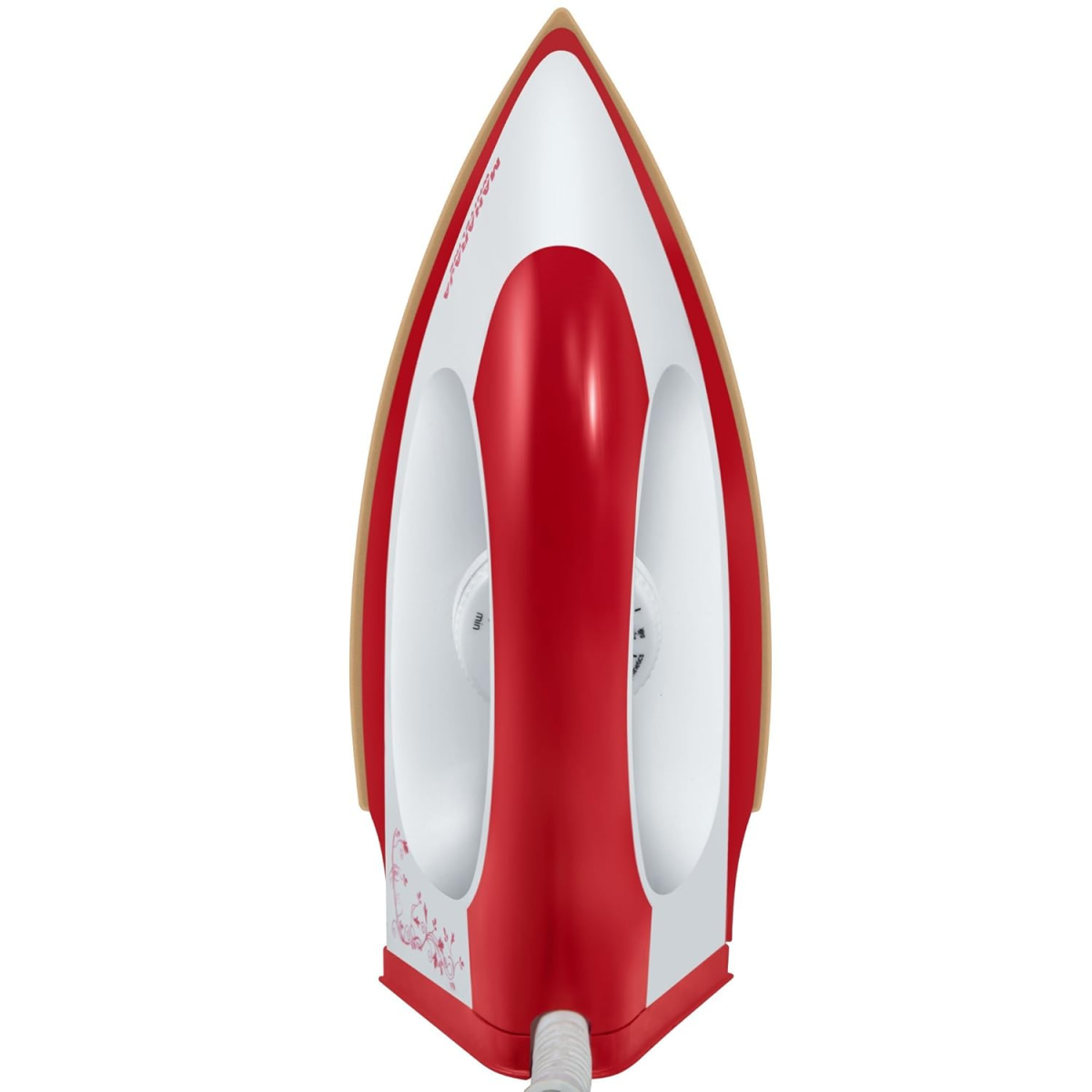 Maharaja Whiteline Plastic Blossom Di- 113 1000-Watt Dry Iron, Standard, Red