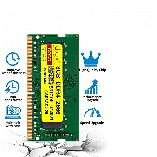 Dolgix Gold 8GB DDR4 2666MHz Laptop Ram SODIMM Memory Module