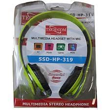 Tech-com SSD-319 Stereo Headphones Black Tech-com SSD-319 Stereo Headphones Black
