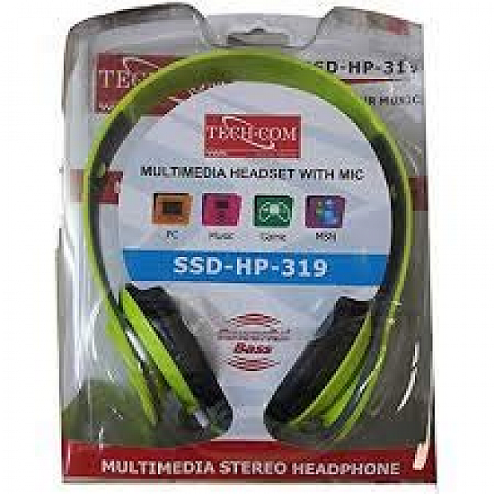 Tech-com SSD-319 Stereo Headphones  Black