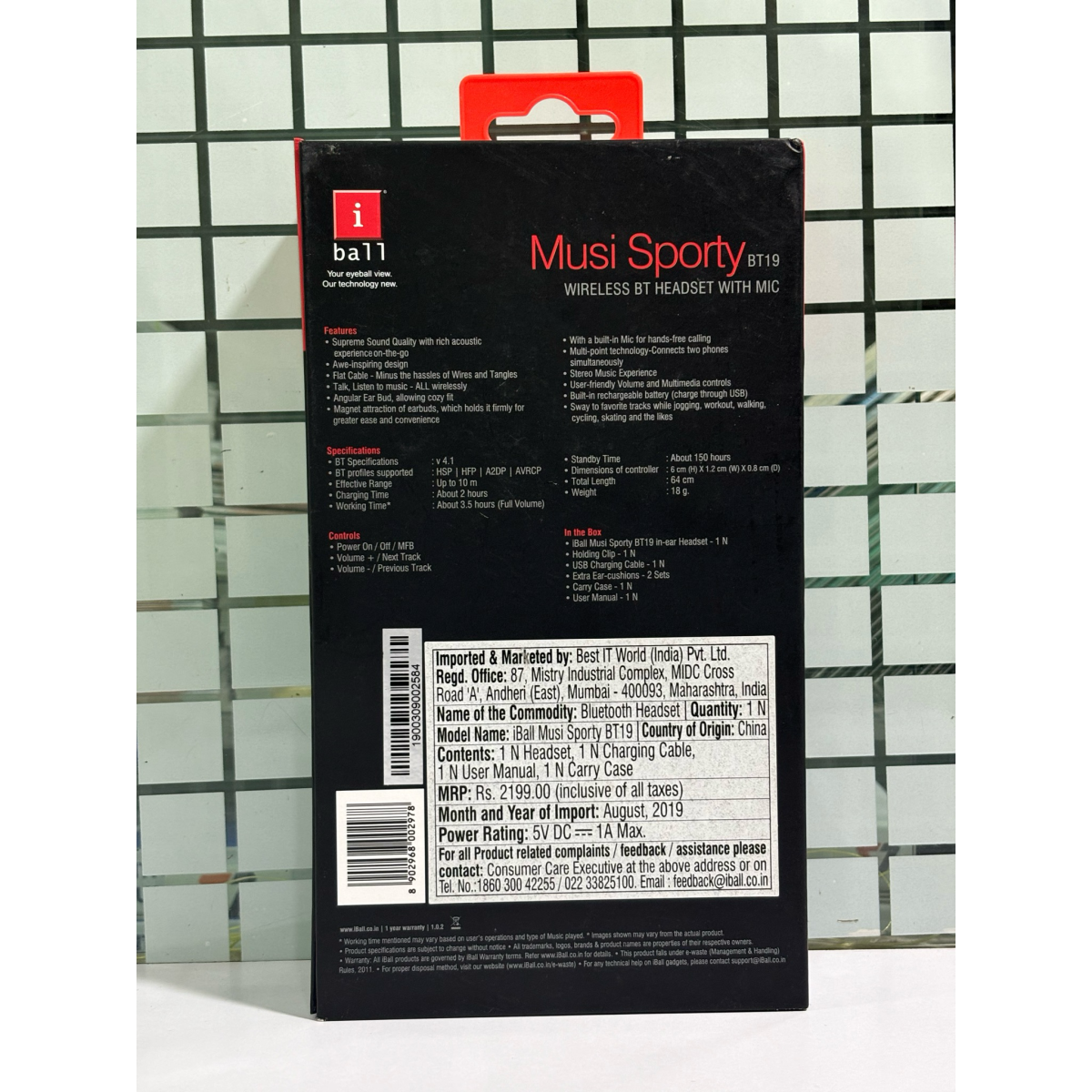 iBall Musi Sporty Wireless Sports Headset (Black and Red)