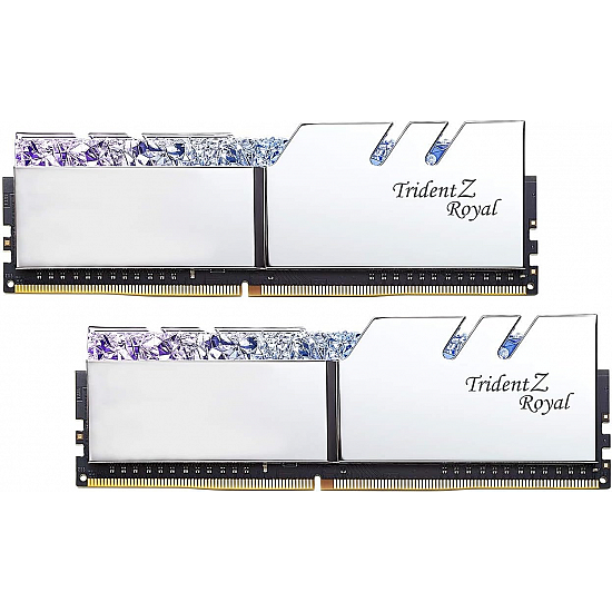 G.Skill 16GB DDR4 Trident Z Royal Silver 3200Mhz PC4-25600 CL16 1.35V Dual Channel Kit (2x8GB)