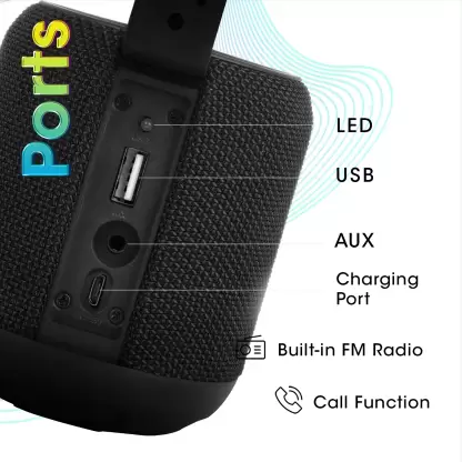 ZEBRONICS Zeb-Music Bomb 10 Watt 1.0 Channel, 1.1 Channel Truly Wireless Bluetooth Portable Speaker (Black) ZEBRONICS Zeb-Music Bomb 10 Watt 1.0 Channel, 1.1 Channel Truly Wireless Bluetooth Portable Speaker (Black)
