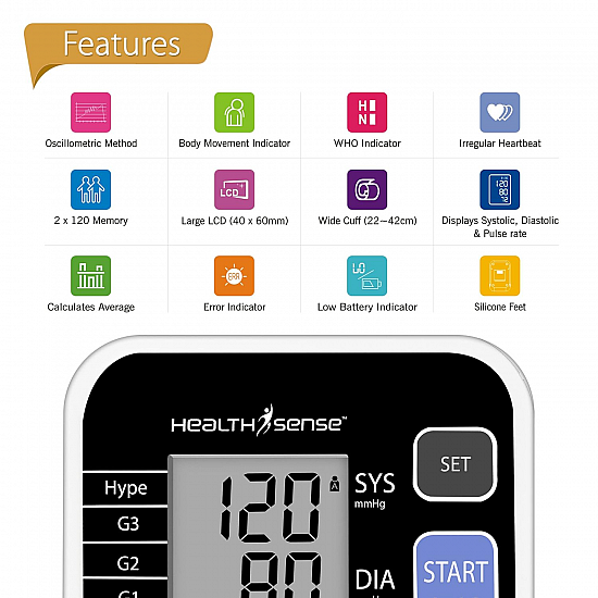 HealthSense Heart-Mate Digital BP Monitor BP-120  Blood Pressure Monitor