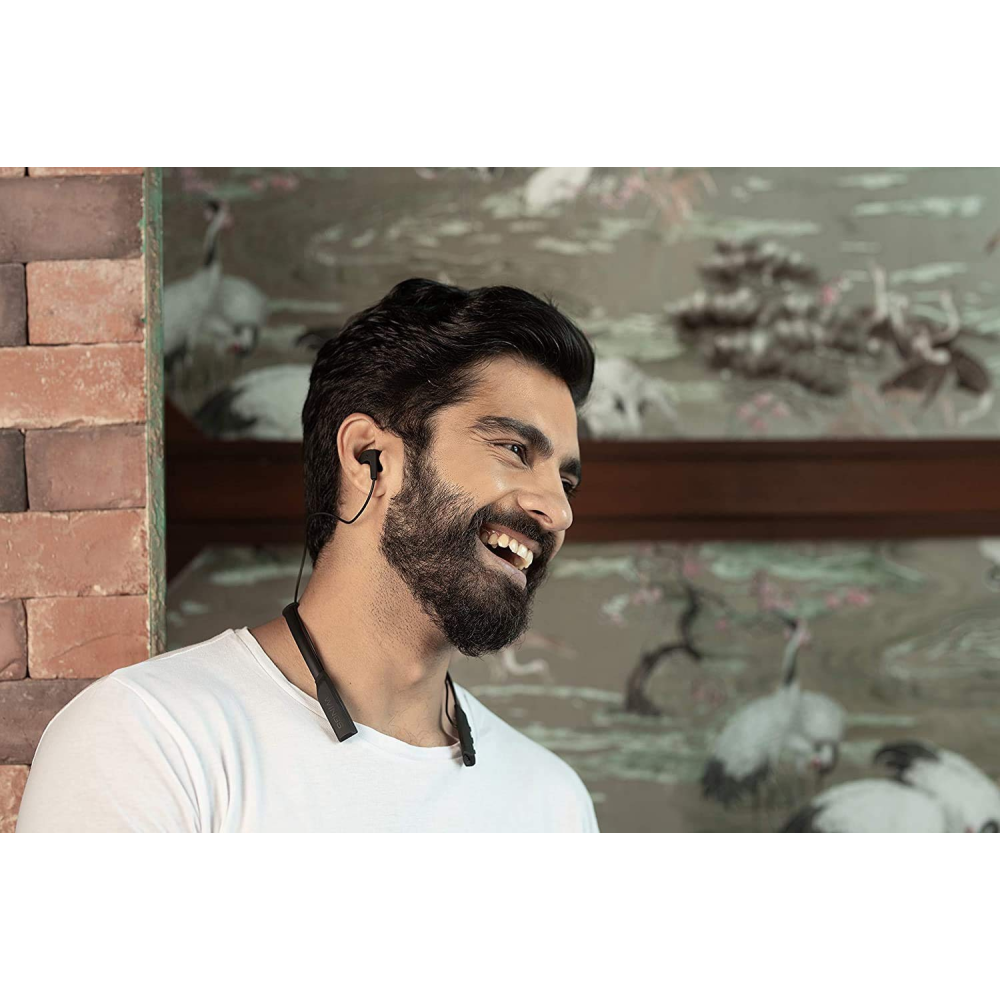 Wings Glide Neckband Latest Bluetooth 5.0 Wireless 10 Hours Playtime Built-in Woofers for Extra Bass and Siri Google Assistant Control (Black)