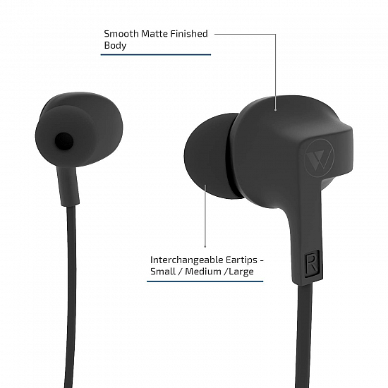 Wings Glide Neckband Latest Bluetooth 5.0 Wireless 10 Hours Playtime Built-in Woofers for Extra Bass and Siri Google Assistant Control (Black)