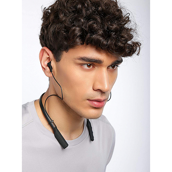 Wings Glide Neckband Latest Bluetooth 5.0 Wireless 10 Hours Playtime Built-in Woofers for Extra Bass and Siri Google Assistant Control (Black)