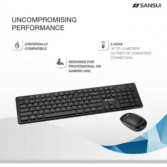 Sansui KM222W Wireless Laptop Keyboard Black