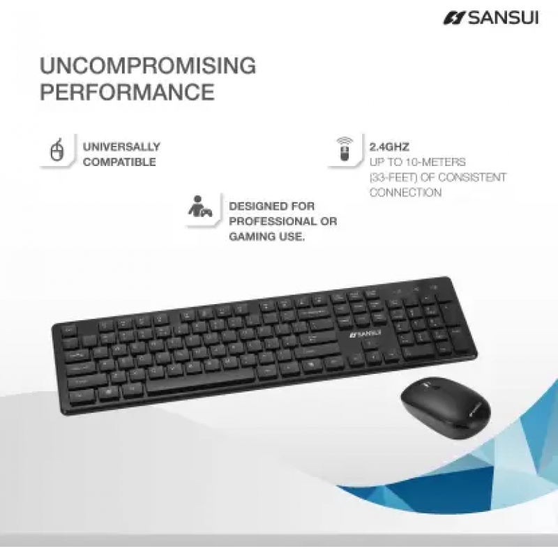 Sansui KM222W Wireless Laptop Keyboard Black