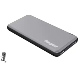 Energizer 10000 mAh Power Bank 10 W, Fast Charging-Grey, Lithium Polymer Energizer 10000 mAh Power Bank 10 W, Fast Charging-Grey, Lithium Polymer