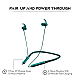 Wings Elevate, Smooth Silicon Neckband, Bluetooth 5.0 Wireless in Ear Earphones with Mic Teal