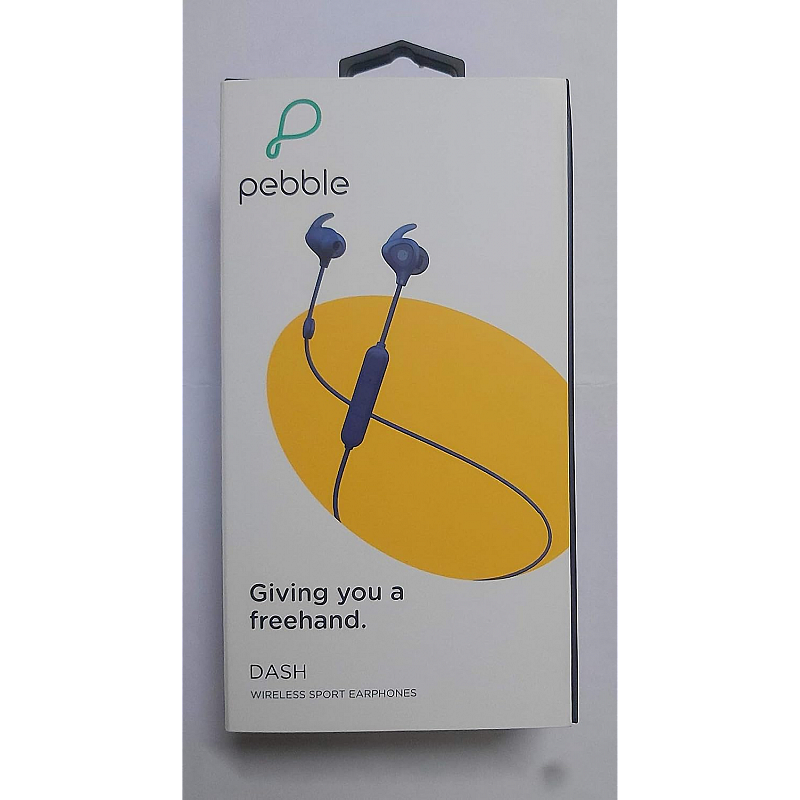 Pebble Dash Wireless Sport Earphones with Magnetic Earbuds and in-line Control (Blue)