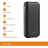 URBN 20000mAh Li-Polymer Ultra Compact Type-C Power Bank with 12W Fast Charge, Type C and Micro Input (Black)