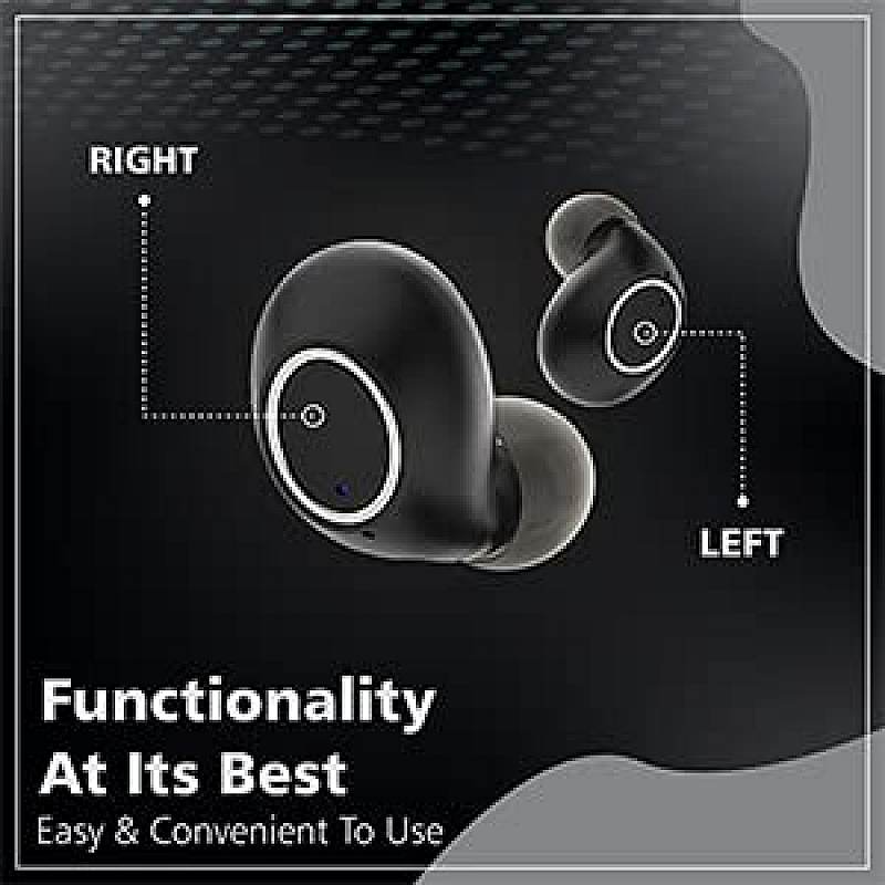 XEMPT Bazzpod Bean Truly Wireless Bluetooth in Ear Earbuds with Mic Matte Black