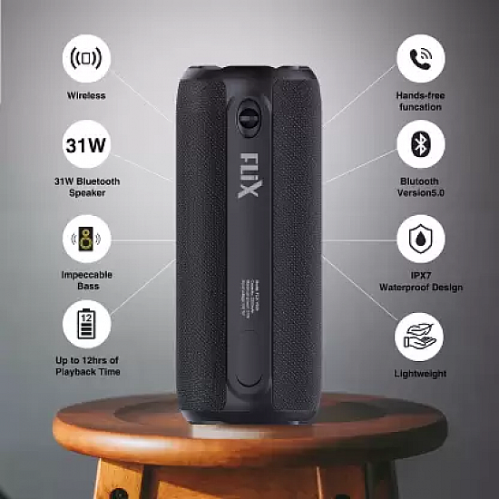 FLiX (Beetel) Tripper Wireless 31W Speaker with Dual Equalizer Bluetooth v5.0 with Mic