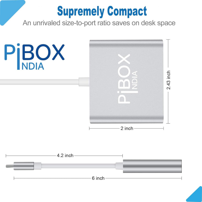 PiBOX India USB C to HDMI Adapter Aluminium Type C 