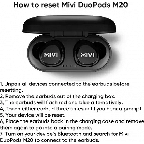 Mivi DuoPods M20 True Wireless Bluetooth Headset (Black, True Wireless)