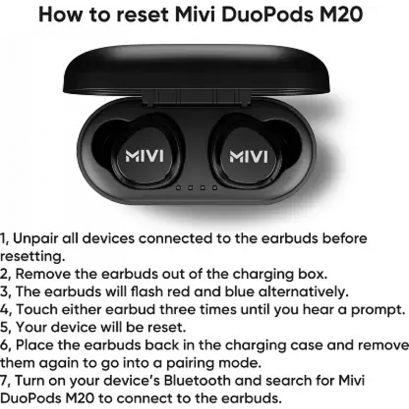 Mivi DuoPods M20 True Wireless Bluetooth Headset (Black, True Wireless)