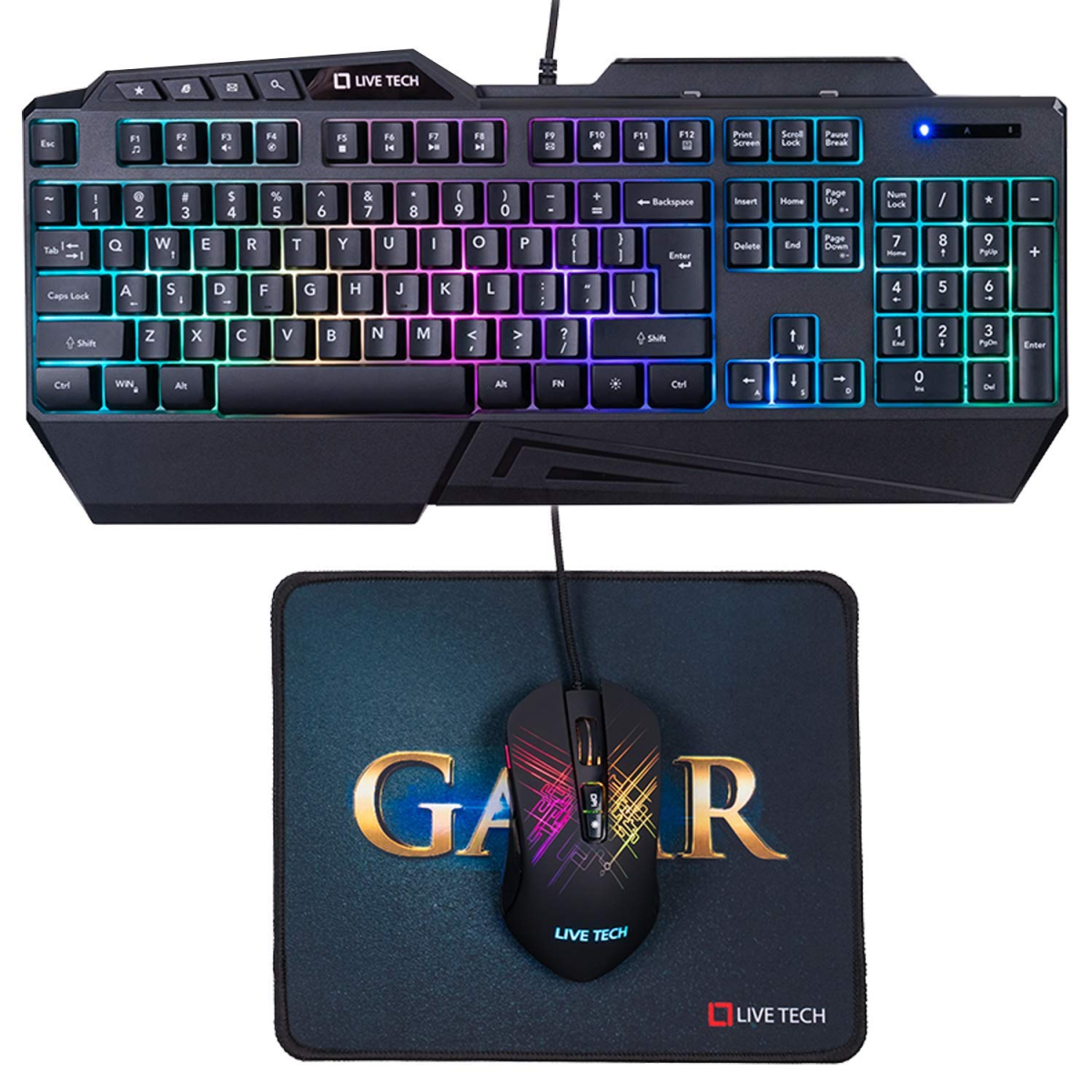 Live Tech GamR Gaming RGB Keyboard Mouse