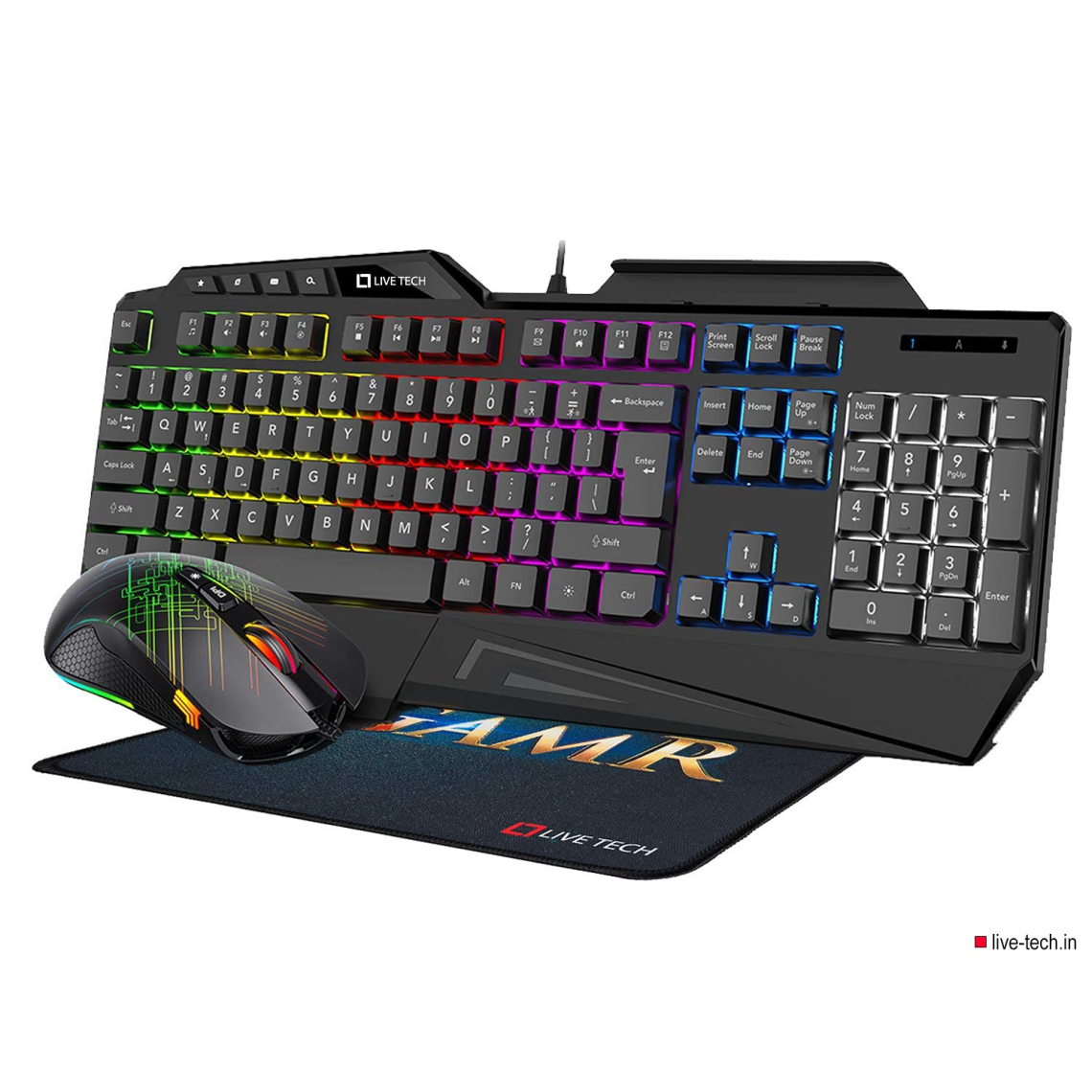Live Tech GamR Gaming RGB Keyboard Mouse