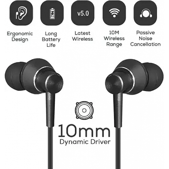 PTron InTunes Classic Bluetooth Headset (Black, Grey, In the Ear)