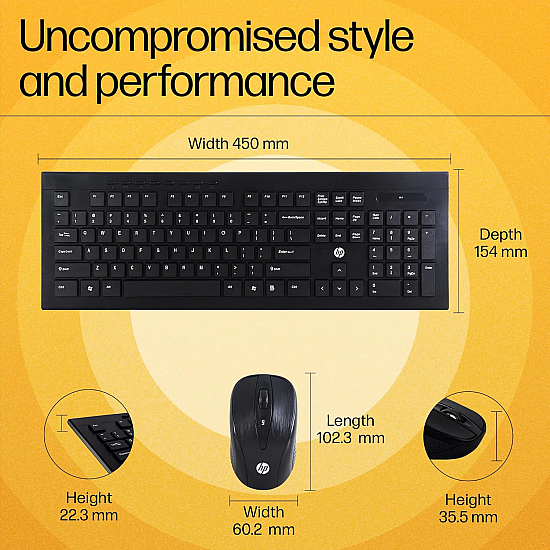 HP USB Wireless/Cordless Spill Resistance Keyboard and Mouse Combo (4SC12PA)