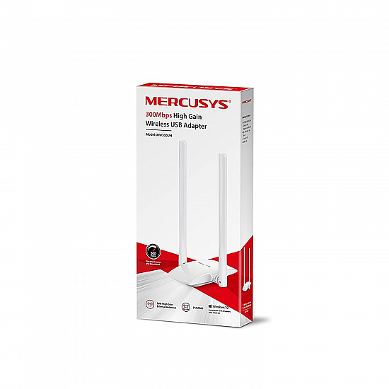 MERCUSYS MW300UH N300 Wireless High Gain USB Adapter| 300Mbps Wi-Fi Speed 