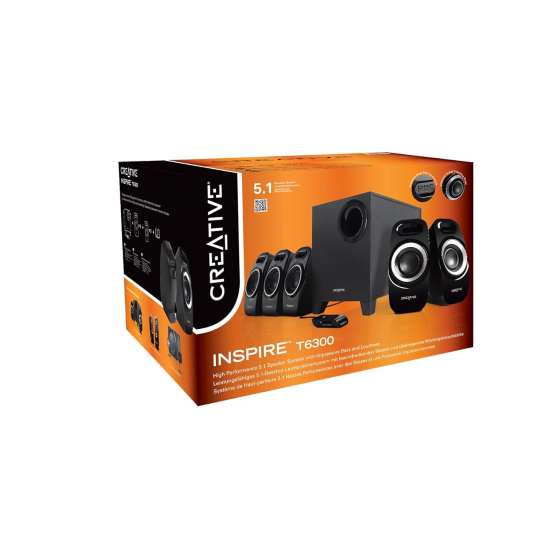 Creative Inspire T-6300 5.1 Multimedia Speaker System (Black) 