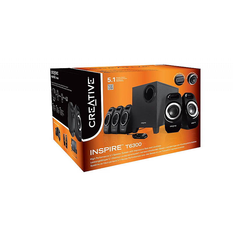 Creative Inspire T-6300 5.1 Multimedia Speaker System (Black) 