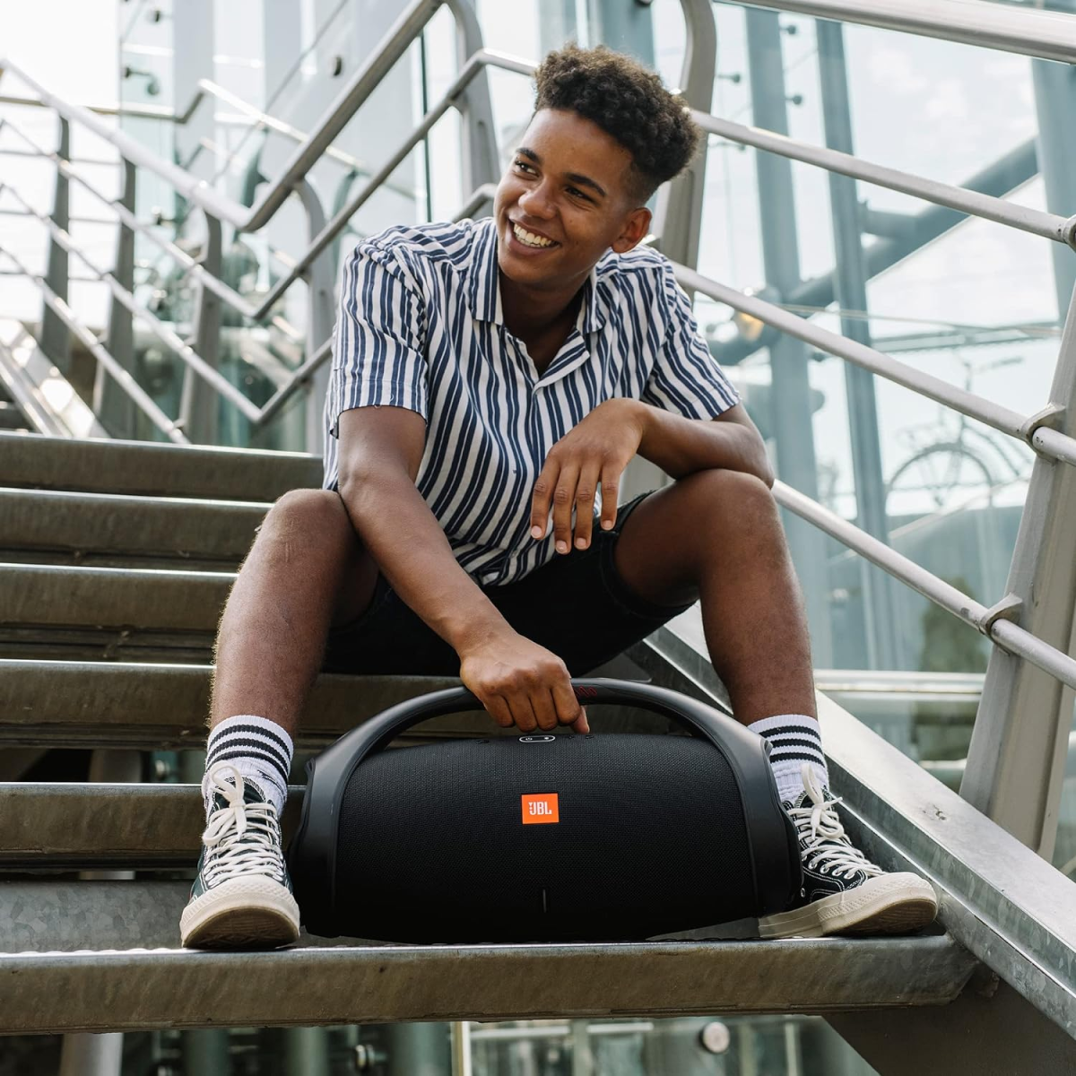 JBL Boombox, Wireless Portable Bluetooth Speaker with Massive 24Hrs Playtime, Monstrous Sound