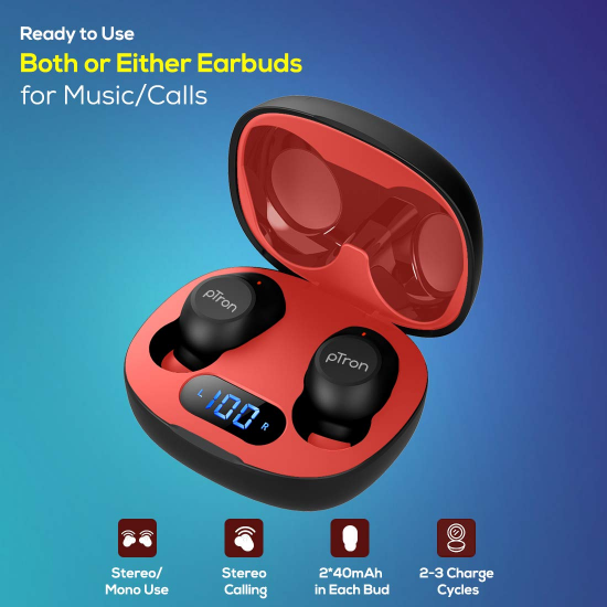 pTron Bassbuds Pro New in-Ear True Wireless Bluetooth 5.1 Headphones with Deep Bass