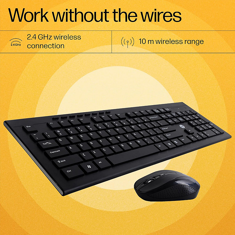 HP USB Wireless/Cordless Spill Resistance Keyboard and Mouse Combo (4SC12PA)