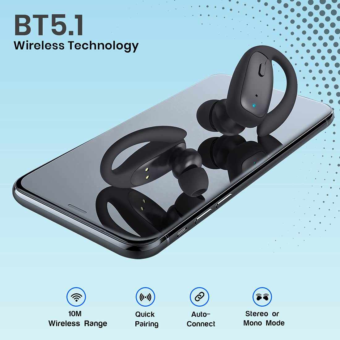 pTron Bassbuds Sports True Wireless Bluetooth 5.1 Headphones with Deep Bass