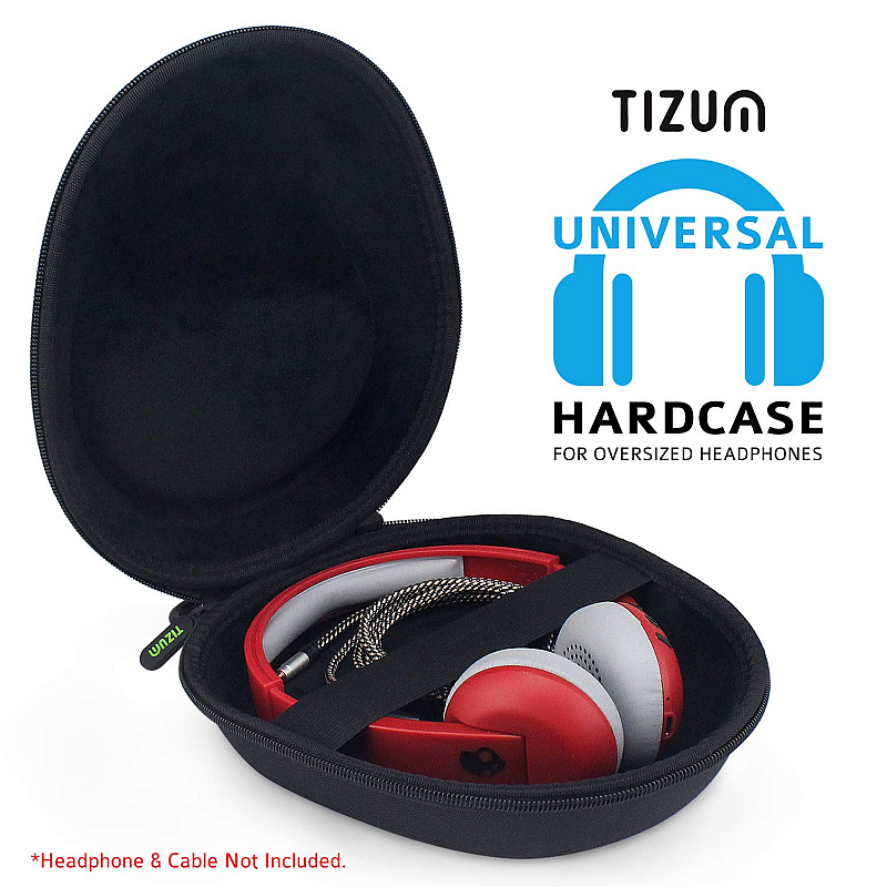 TIZUM Z33 Headphone EVA Case for Universal Over-Sized Headphone (Black)