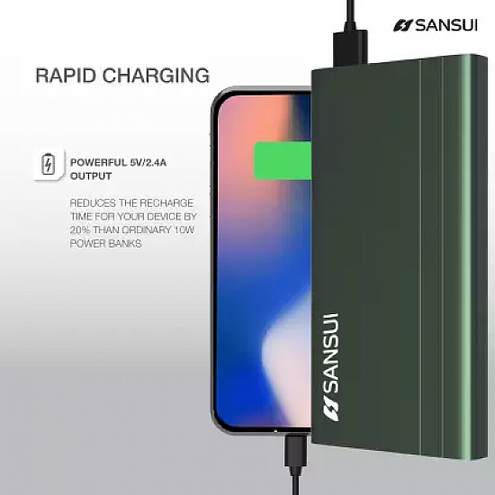 Sansui 10000 mAh Power Bank (12 W, Fast Charging)