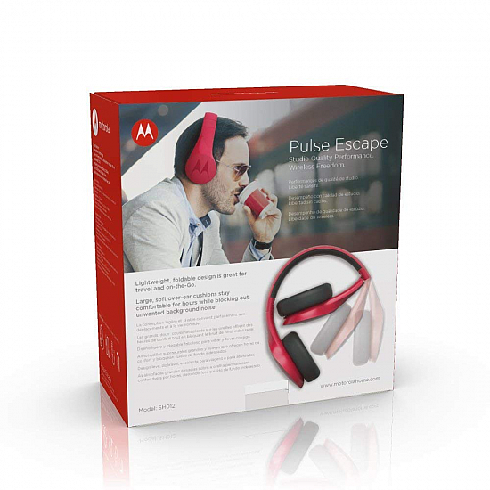 Motorola Pulse Escape Wireless Over-Ear Headphones (Red) 