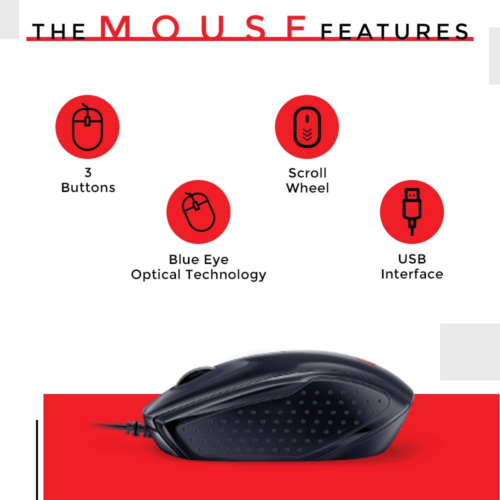 iBall Shiny MM V2.0 Style36 Wired Desktop USB Keyboard Mouse Combo (Black)