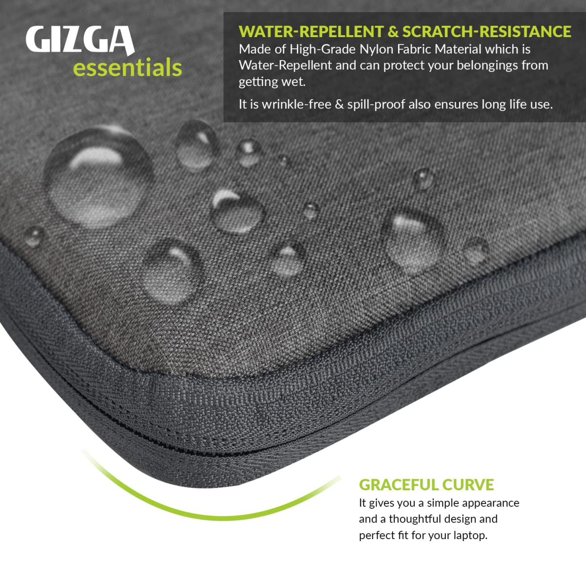 Gizga Essentials Laptop Bag Sleeve for 13 inch-13.5 inch Laptop Case Cover Pouch MacBook Pro (Grey)