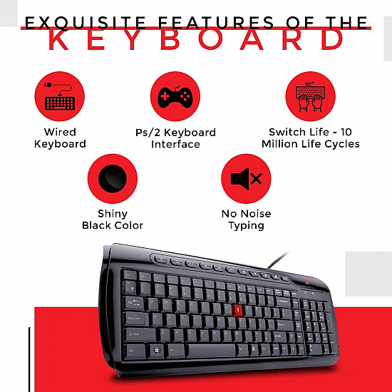 iBall Shiny MM V2.0  Style36 Wired Desktop USB Keyboard Mouse Combo (Black)