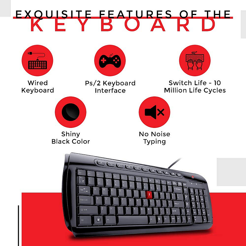 iBall Shiny MM V2.0  Style36 Wired Desktop USB Keyboard Mouse Combo (Black)