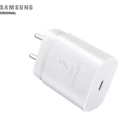 SAMSUNG Original 25W, Type C Power Adaptor compatible for all Samsung Devices (Super Fast Charge 3.0) (White) SAMSUNG Original 25W, Type C Power Adaptor compatible for all Samsung Devices (Super Fast Charge 3.0) (White)