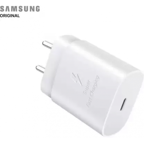 SAMSUNG Original 25W, Type C Power Adaptor compatible for all Samsung Devices (Super Fast Charge 3.0)  (White)